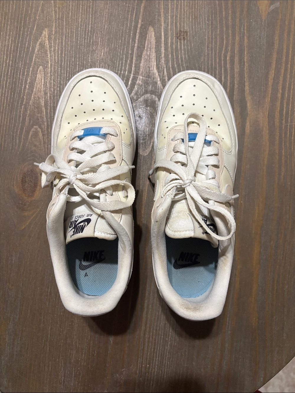 Color Changing Nike Air Low-Top Sneakers - Cream with Black Logo